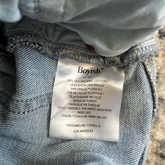 Boyish Mikey High Rise Wide Leg Medium Wash Distressed Jeans | Size 26 - Picture 8 of 16